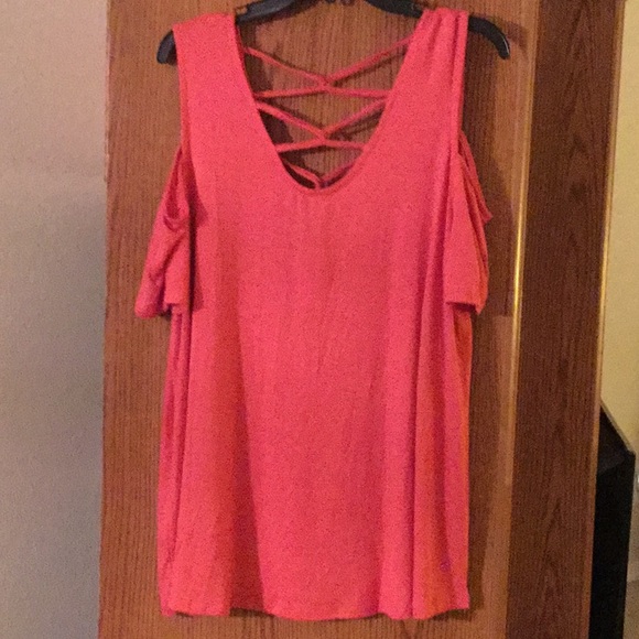 💃NWT JSP Cool Cold Shoulder Size 1 XLG Coral Fun To Wear Top Must Have 💃 - Picture 2 of 6
